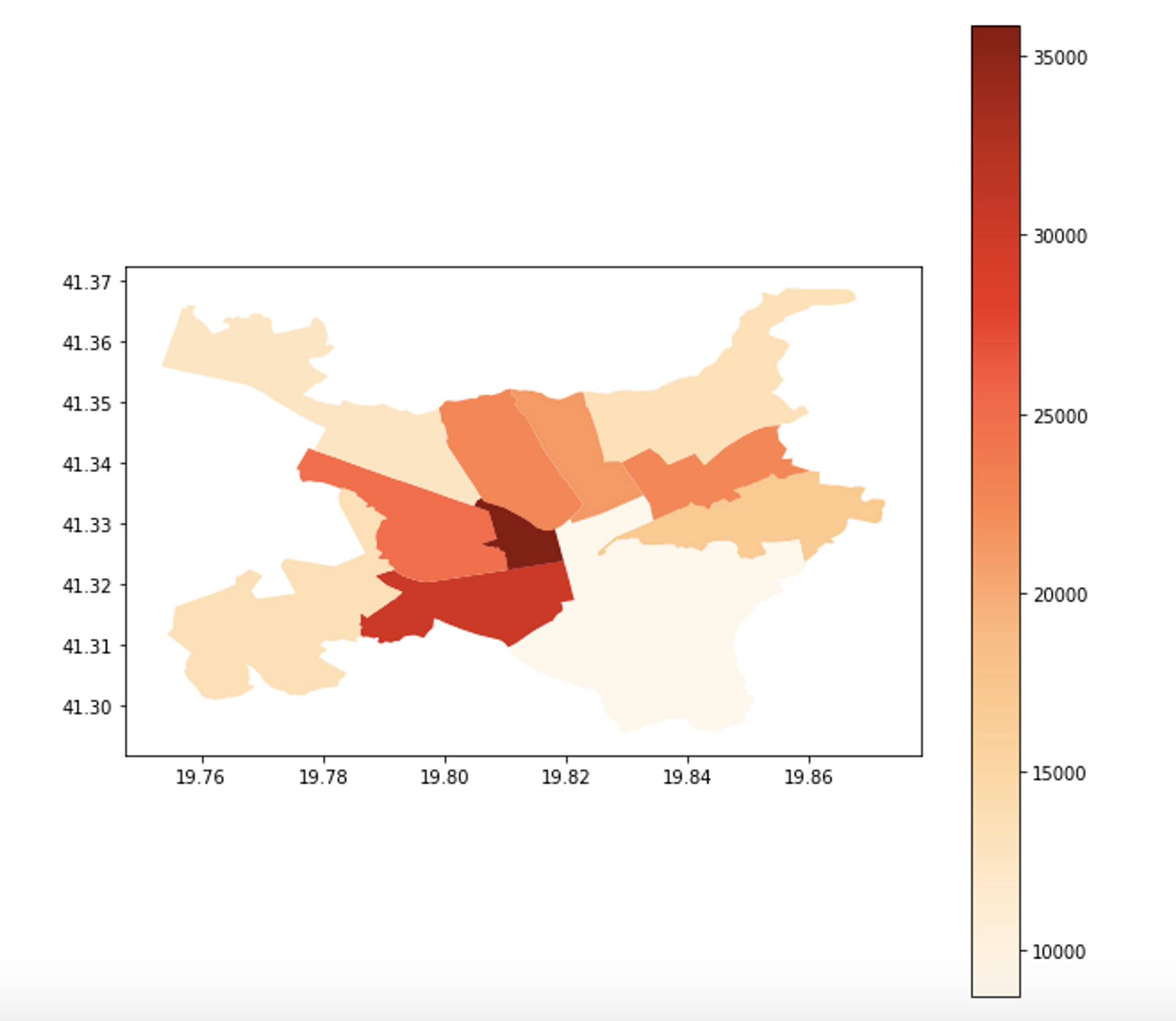 Density of Tirana