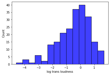 Log-transformed Loudness